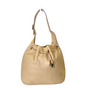 GUCCI 1 DAY SALE Beige Drawstring Leather Hobo Shoulder Bag